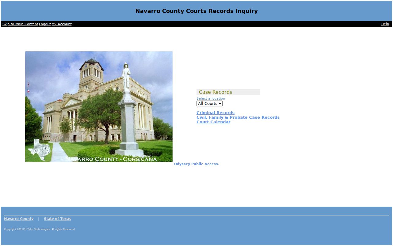 Corsicana residents directory Navarro court public access portal