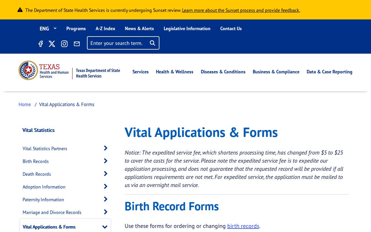Corsicana residents directory Texas vital applications